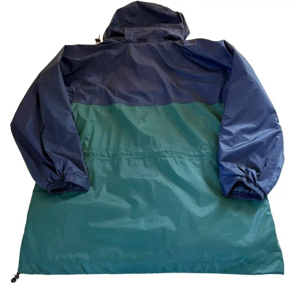 Vintage 90s Helly Hansen Helly-Tech Packable Rain Jacket Size XL Blue Colorblock